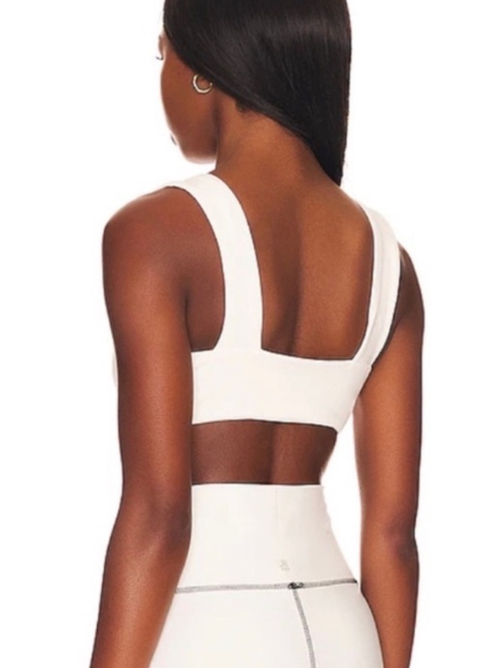 WeWoreWhat White Cotton Bandeau Sports Bra / Crop Top - Picture 3 of 10